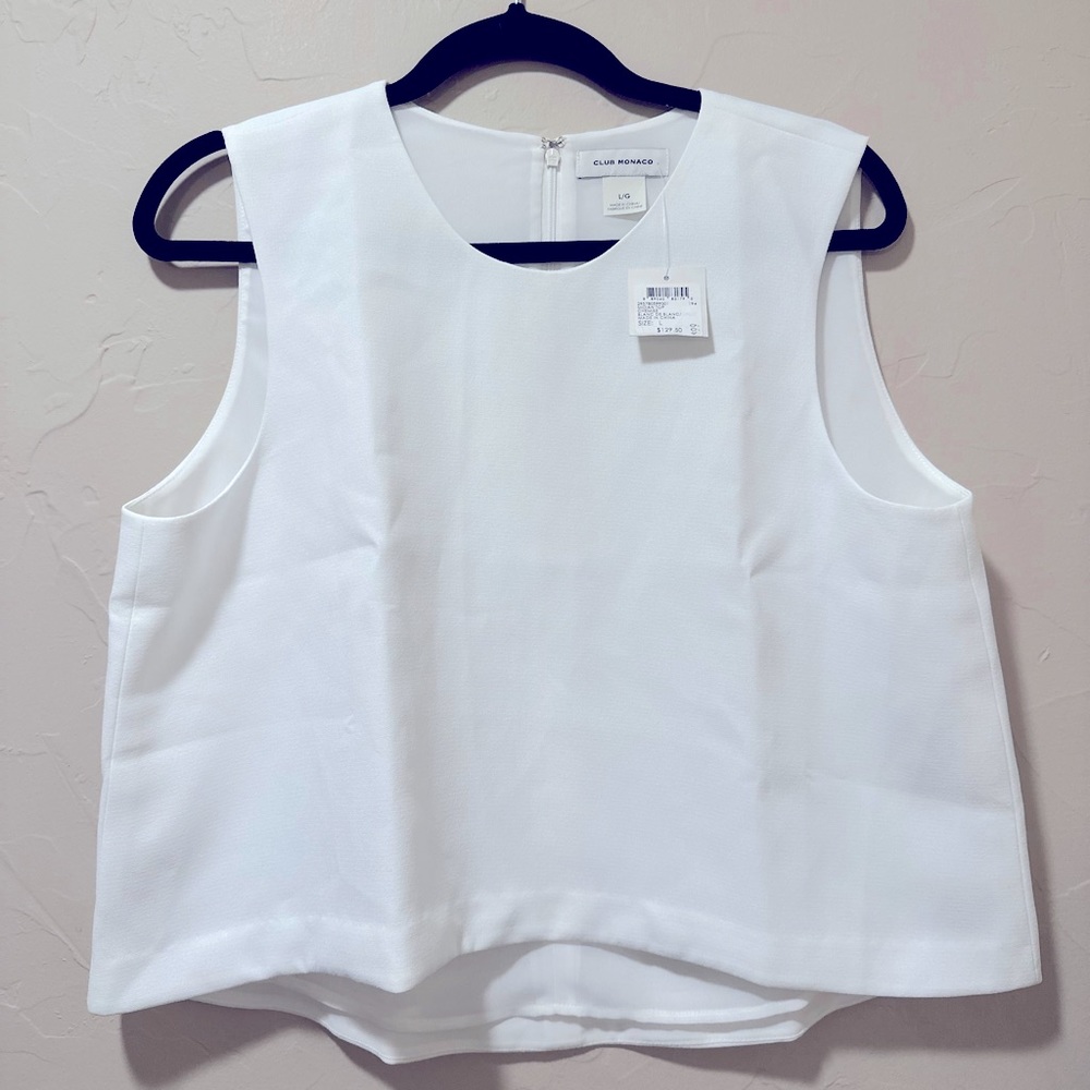Club Monaco Midian Chemise Top Blanc de Blanc Size L